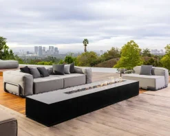 Meuble House Grand canapé de terrasse droit modulaire esprit décontracté tissu gris "Escale" Hot
