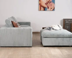 Meuble House Grand canapé moelleux avec pouf modulaire 