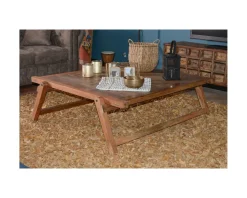 Meuble House Grande table basse carrée vieux bois ethnique "Népalaise" Clearance
