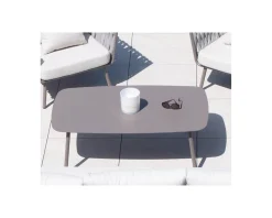 Meuble House Grande table basse design rectangle en aluminium gris 