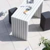 Meuble House Grande table de bar épurée en aluminium blanc 200cm "Java Island" Discount