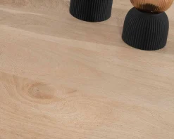 Meuble House Grande table de repas 300cm manguier massif finition sablée bords biseautés noirs et pieds étoile