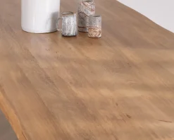 Meuble House Grande table de repas 240 cm plateau en manguier bords naturels "Presolino" pieds croix métal Hot