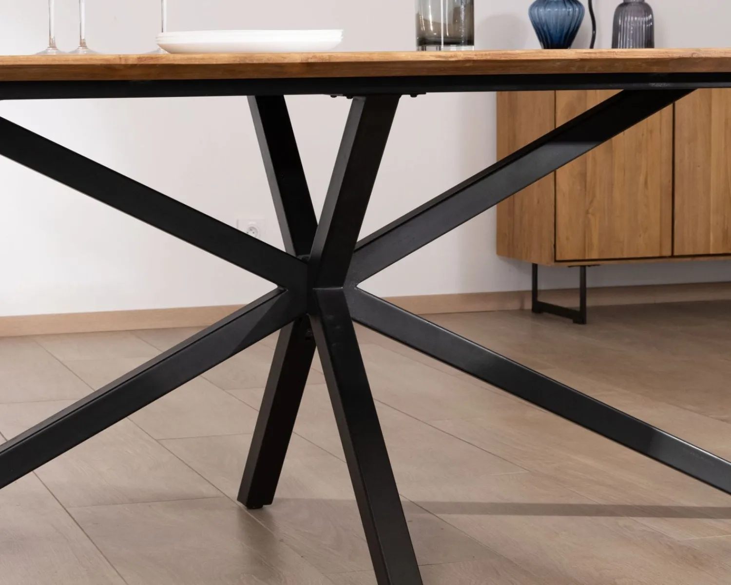 Meuble House Grande table de repas en teck recyclé et pieds mikado "Bahia" 240 cm
