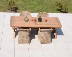 Meuble House Grande table de repas en teck recyclé 8/10 personnes