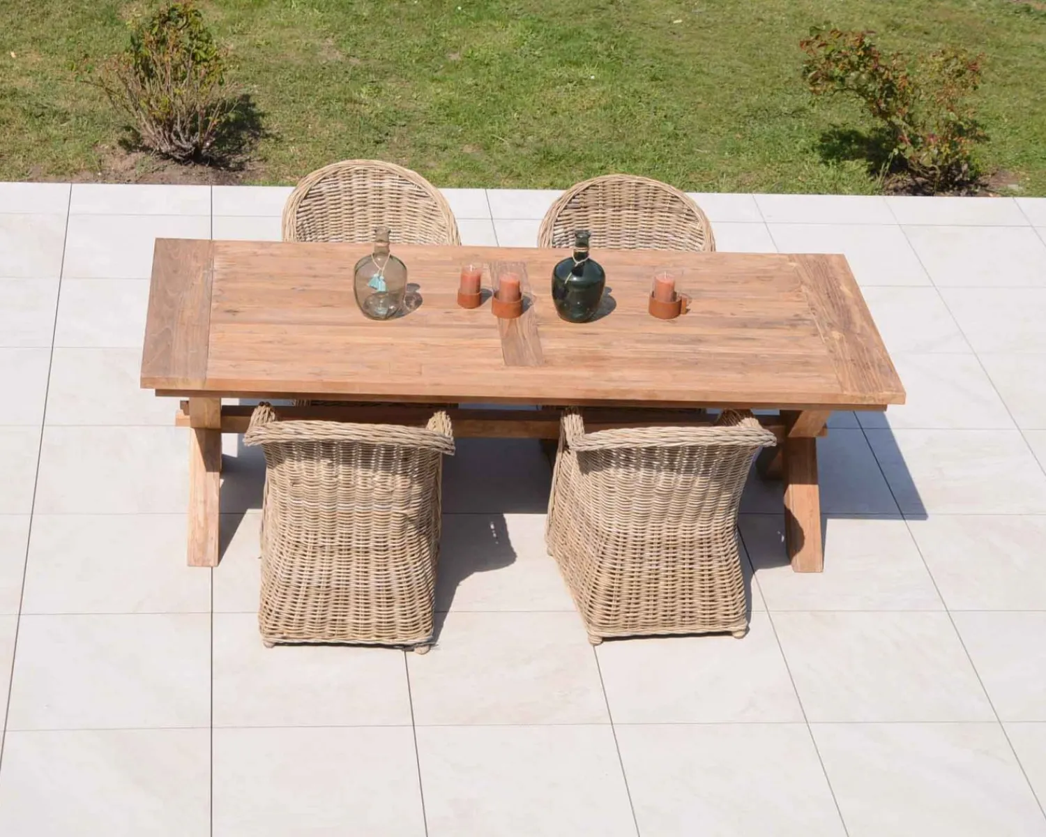 Meuble House Grande table de repas en teck recyclé 8/10 personnes "Balangan Beach"
