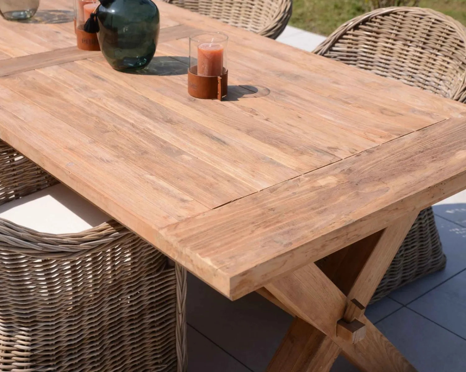 Meuble House Grande table de repas en teck recyclé 8/10 personnes "Balangan Beach"