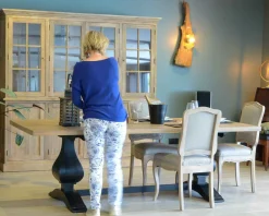 Meuble House Grande table de repas 8/10 places style chic noire et bois