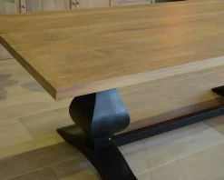 Meuble House Grande table de repas 8/10 places style chic noire et bois