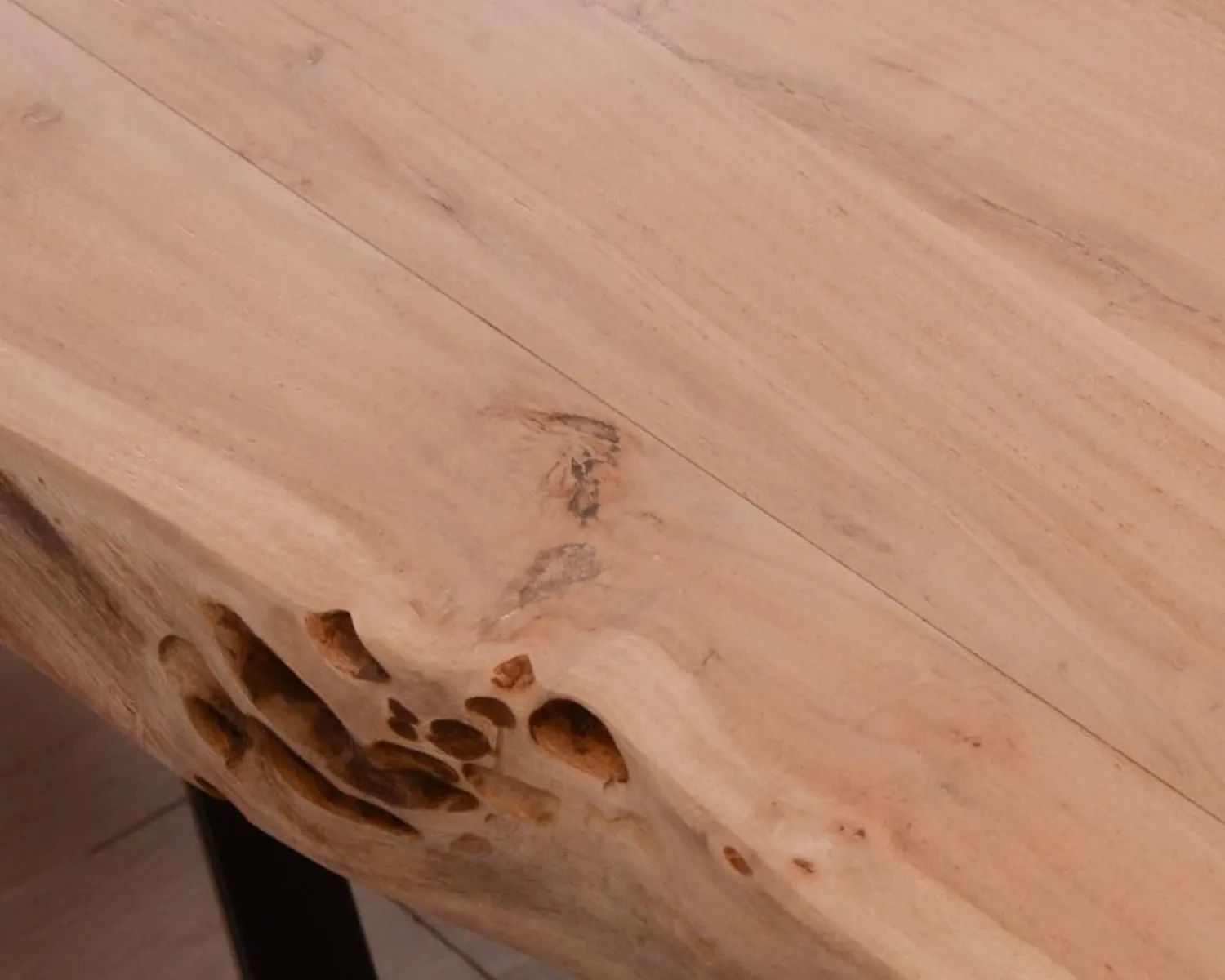 Meuble House Grande table à manger plateau 280 cm acacia massif et pieds métal "3D" Discount