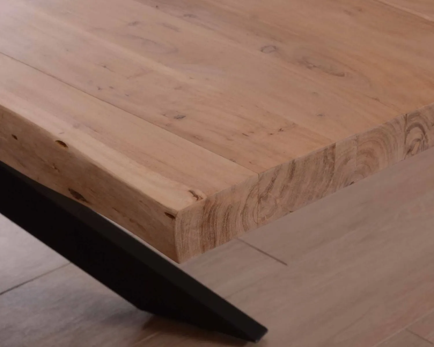Meuble House Grande table à manger plateau 280 cm acacia massif et pieds métal "3D" Discount