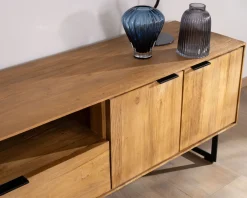 Meuble House Grand meuble TV 200 cm en teck recyclé "Bahia" style rétro Sale