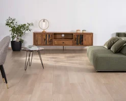 Meuble House Grand meuble TV 200cm style ethnique avec motif résine "Membatu" acacia massif et piètement métal Hot