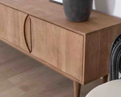 Meuble House Grand meuble TV contemporain 240cm en manguier 4 portes