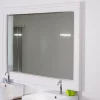 Meuble House Grand miroir rectangulaire 130x90 cm cadre en acacia blanc "Trégastel" Sale