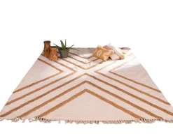 Meuble House Grand tapis de salon tissé main en coton et jute 200x300cm