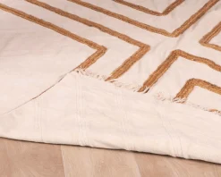 Meuble House Grand tapis de salon tissé main en coton et jute 200x300cm