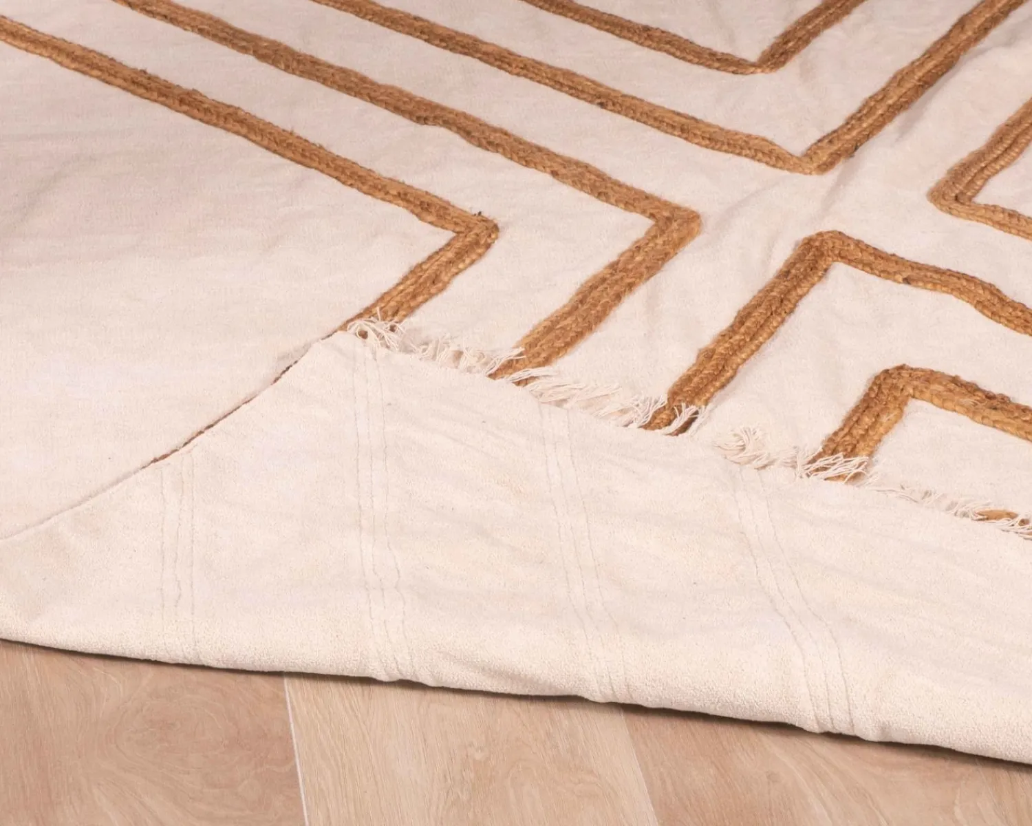 Meuble House Grand tapis de salon tissé main en coton et jute 200x300cm "Ethnic" Outlet