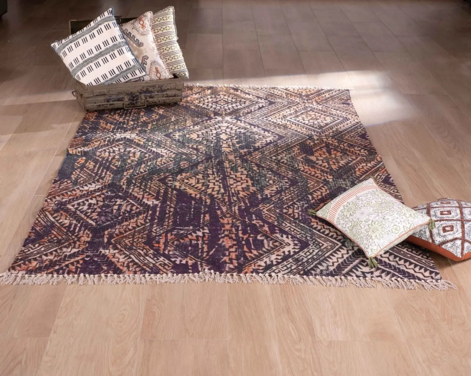 Meuble House Grand tapis en coton imprimé esprit aztèque 180x270cm "Cocoon" Discount