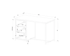 Meuble House Ilot de cuisine en bois et métal noir 150 cm "Black Cook" Clearance