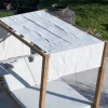 Meuble House Lit de jardin en teck et tissu spécial extérieur gris clair "Eclipse" Discount