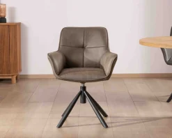 Meuble House Lot de 2 chaises avec accoudoirs sur pied rotatif