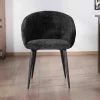 Meuble House Lot de 2 chaises contemporaines et enveloppantes en tissu noir "Kandy" Online