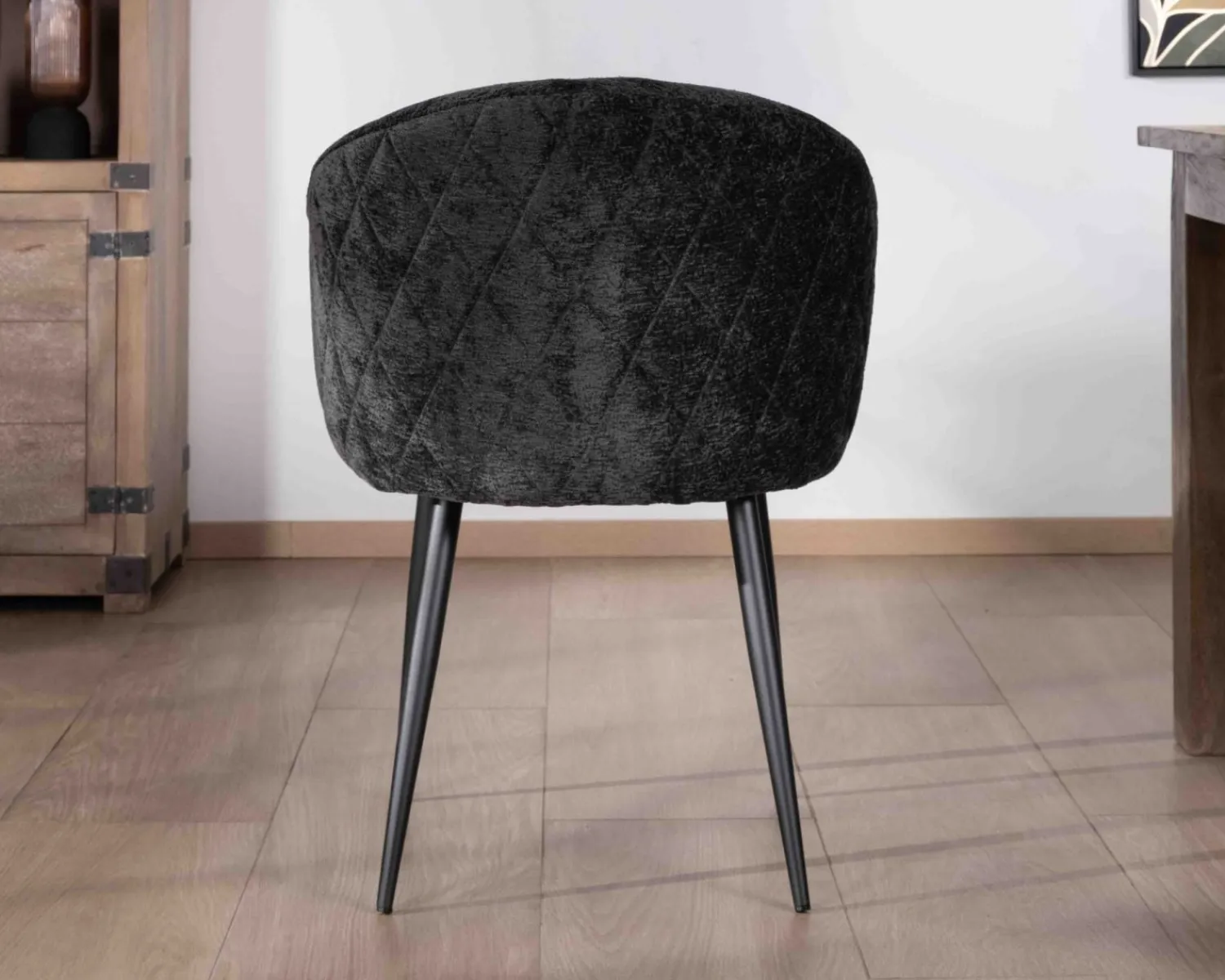 Meuble House Lot de 2 chaises contemporaines et enveloppantes en tissu noir "Kandy" Online
