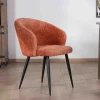 Meuble House Lot de 2 chaises contemporaines et enveloppantes en tissu bouclé terracotta "Kandy" Outlet