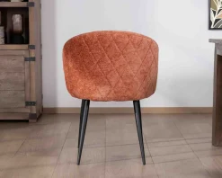 Meuble House Lot de 2 chaises contemporaines et enveloppantes en tissu bouclé terracotta