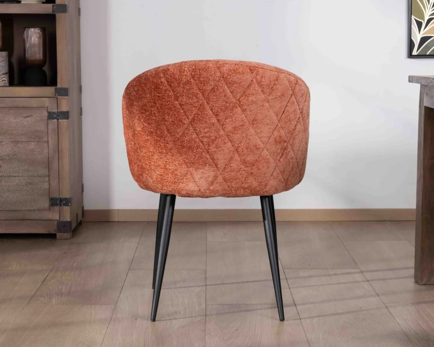 Meuble House Lot de 2 chaises contemporaines et enveloppantes en tissu bouclé terracotta "Kandy" Outlet