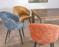 Meuble House Lot de 2 chaises contemporaines et enveloppantes en tissu bouclé terracotta