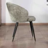 Meuble House Lot de 2 chaises contemporaines et enveloppantes en tissu bouclé vert "Kandy" Hot