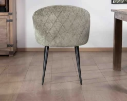 Meuble House Lot de 2 chaises contemporaines et enveloppantes en tissu bouclé vert