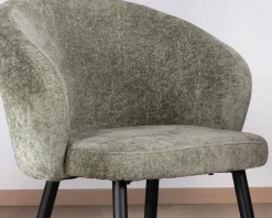 Meuble House Lot de 2 chaises contemporaines et enveloppantes en tissu bouclé vert