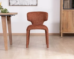 Meuble House Lot de 2 chaises contemporaines avec habillage intégral en tissu terracotta “Milano” New