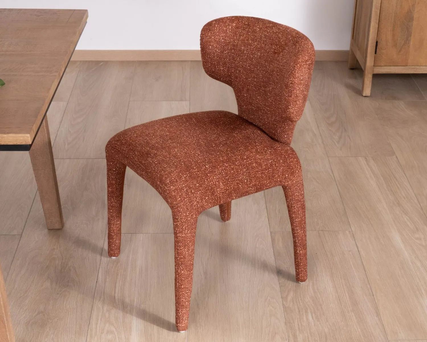 Meuble House Lot de 2 chaises contemporaines avec habillage intégral en tissu terracotta “Milano” New