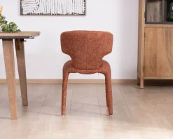 Meuble House Lot de 2 chaises contemporaines avec habillage intégral en tissu terracotta “Milano” New