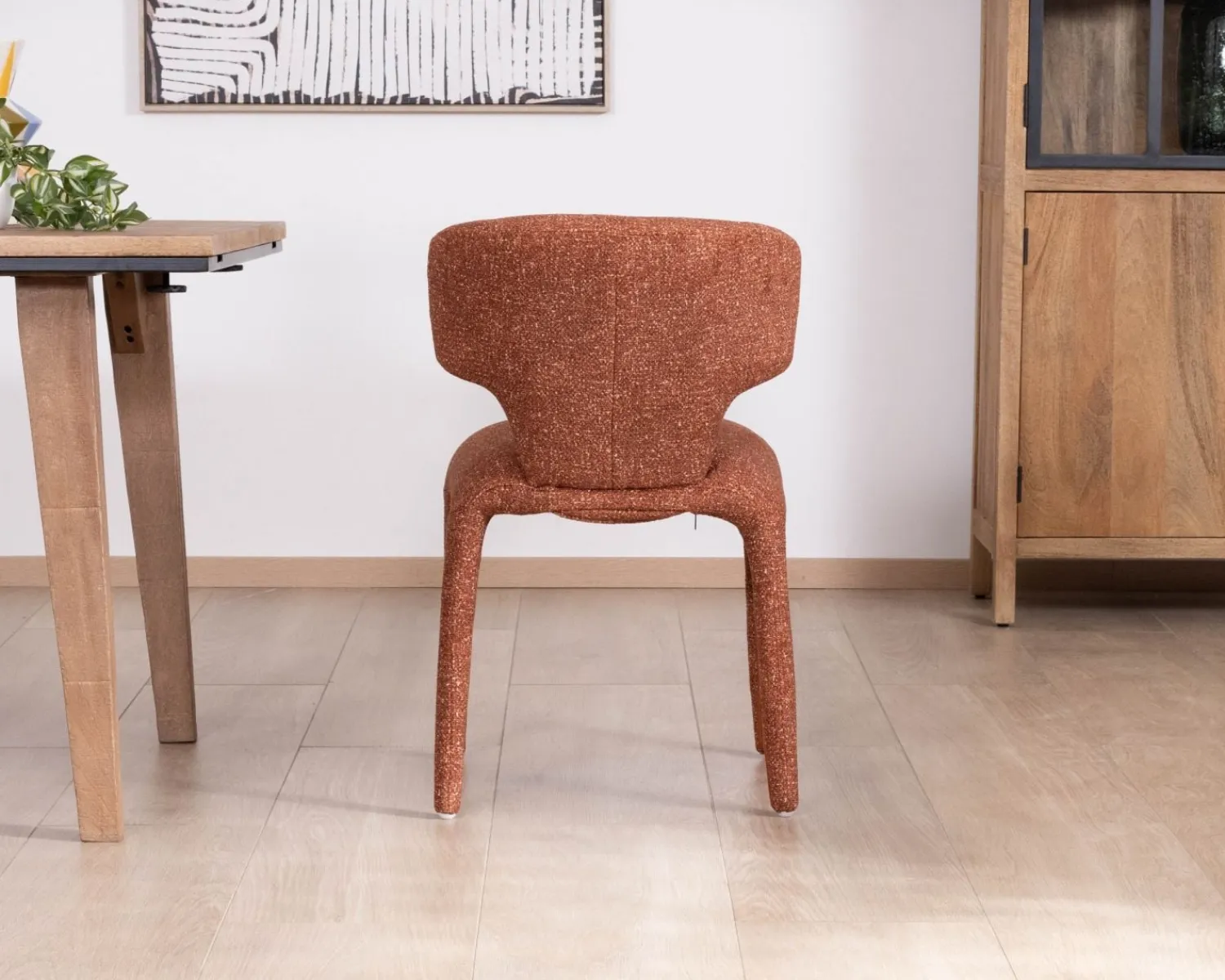 Meuble House Lot de 2 chaises contemporaines avec habillage intégral en tissu terracotta “Milano” New