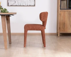 Meuble House Lot de 2 chaises contemporaines avec habillage intégral en tissu terracotta “Milano” New