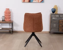 Meuble House Lot de 2 chaises contemporaines en tissu terracotta