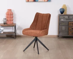 Meuble House Lot de 2 chaises contemporaines en tissu terracotta