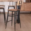Meuble House Lot de 2 chaises de bar avec dossier métal et bois "Atelier Kraft" Clearance