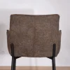 Meuble House Lot de 2 chaises de bar bi-matière cognac et marron "Lokka" esprit rétro