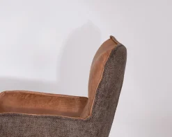 Meuble House Lot de 2 chaises de bar bi-matière cognac et marron 