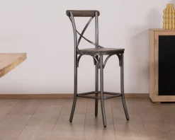 Meuble House Lot de 2 chaises de bar gris foncé