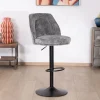 Meuble House Lot de 2 chaises de bar hauteur réglable en velours gris et pied métal noir "Zoung" Hot