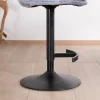 Meuble House Lot de 2 chaises de bar matelassées réglables en hauteur "Topley" tissu gris bleuté
