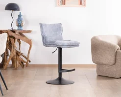 Meuble House Lot de 2 chaises de bar matelassées réglables en hauteur