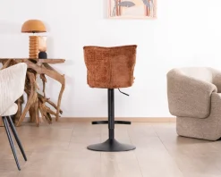 Meuble House Lot de 2 chaises de bar matelassées réglables en hauteur "Topley" coloris terracotta Online